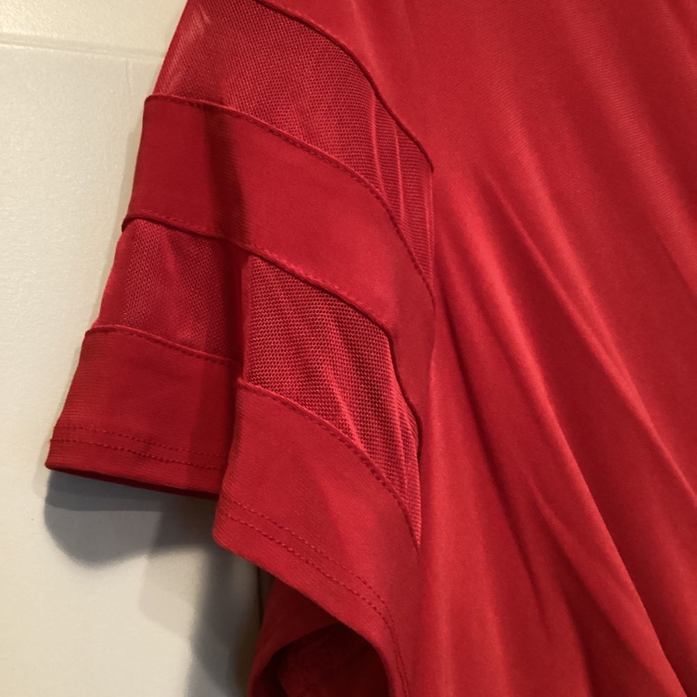 R&M Richards Long Dress with Ruffle Slit and Illusion Sleeves, size 16W - Picture 8 of 16